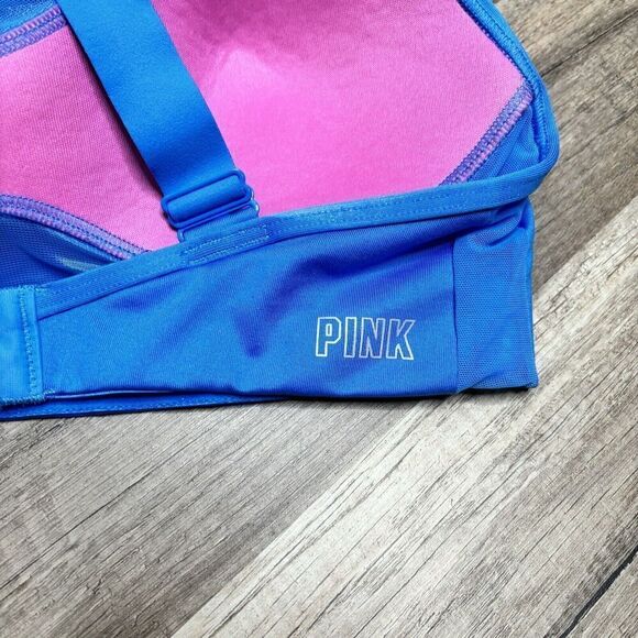 Victorias Secret Pink Active Ultimate Lightly Lined Sports Bra Blue Size MEDIUM - Picture 3 of 7